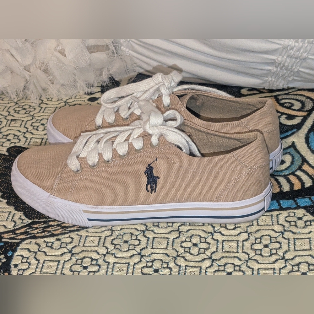 Polo Ralph Lauren Slater Canvas Low-Top Sneakers Junior Size 4